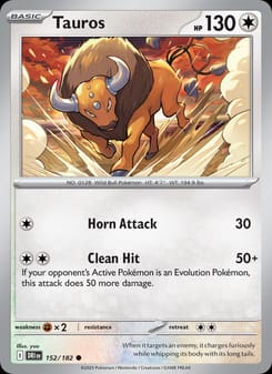 Tauros 152/182 Common – Destined Rivals Pokémon card