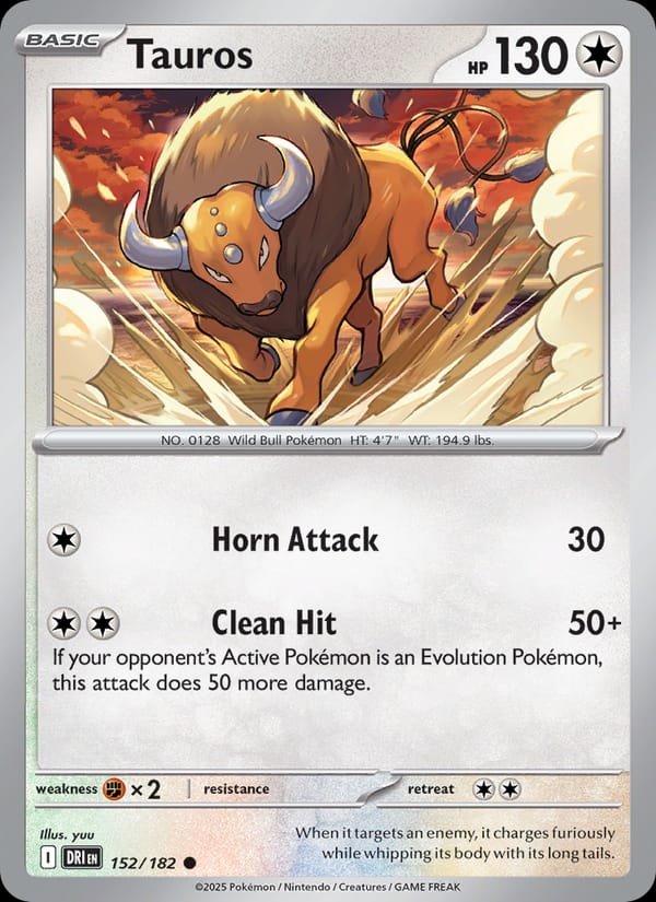 Tauros 152/182 Destined Rivals Pokémon card