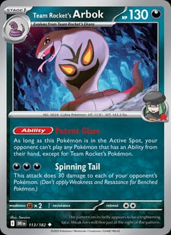 Team Rocket's Arbok 113/182 Uncommon – Destined Rivals Pokémon card