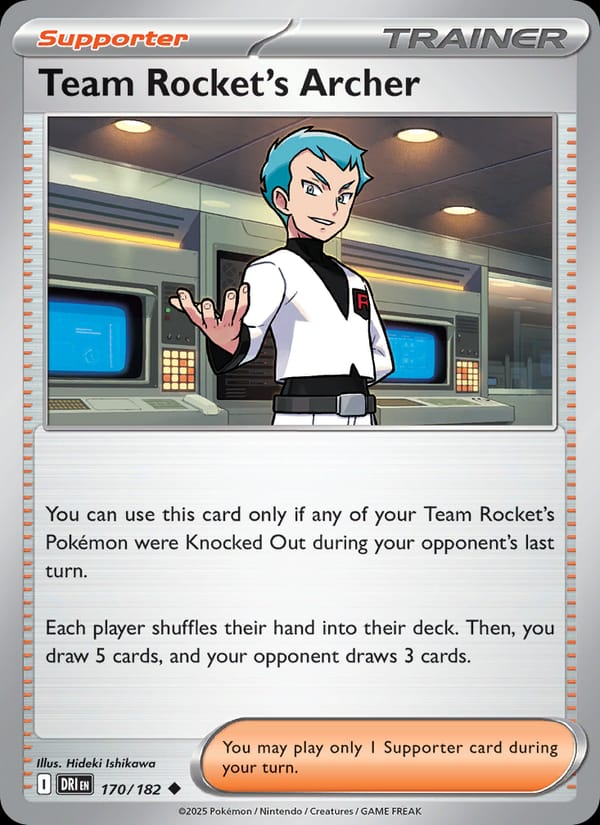 Team Rocket's Archer 170/182 Destined Rivals Pokémon card