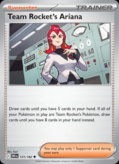 Team Rocket's Ariana 171/182 Uncommon – Destined Rivals Pokémon card