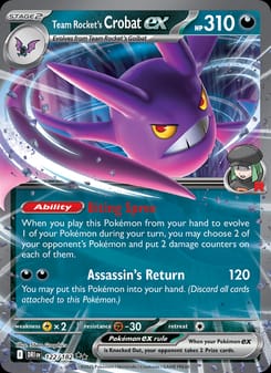 Team Rocket's Crobat ex 122/182 Double Rare – Destined Rivals Pokémon card