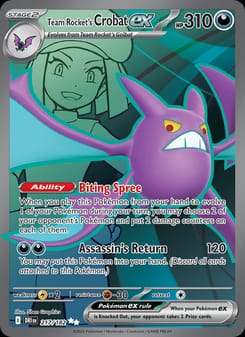 Team Rocket's Crobat ex 217/182 Ultra Rare – Destined Rivals Pokémon card