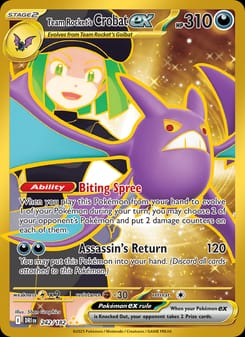 Team Rocket's Crobat ex 242/182 Hyper Rare – Destined Rivals Pokémon card