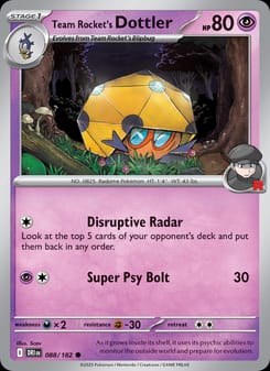 Team Rocket's Dottler 088/182 Common – Destined Rivals Pokémon card
