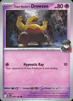 Team Rocket's Drowzee 079/182 Common – Destined Rivals Pokémon card