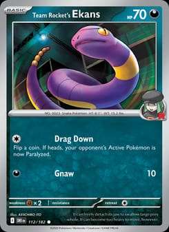 Team Rocket's Ekans 112/182 Common – Destined Rivals Pokémon card