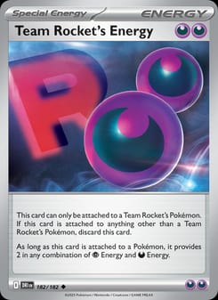 Team Rocket's Energy 182/182 Uncommon – Destined Rivals Pokémon card
