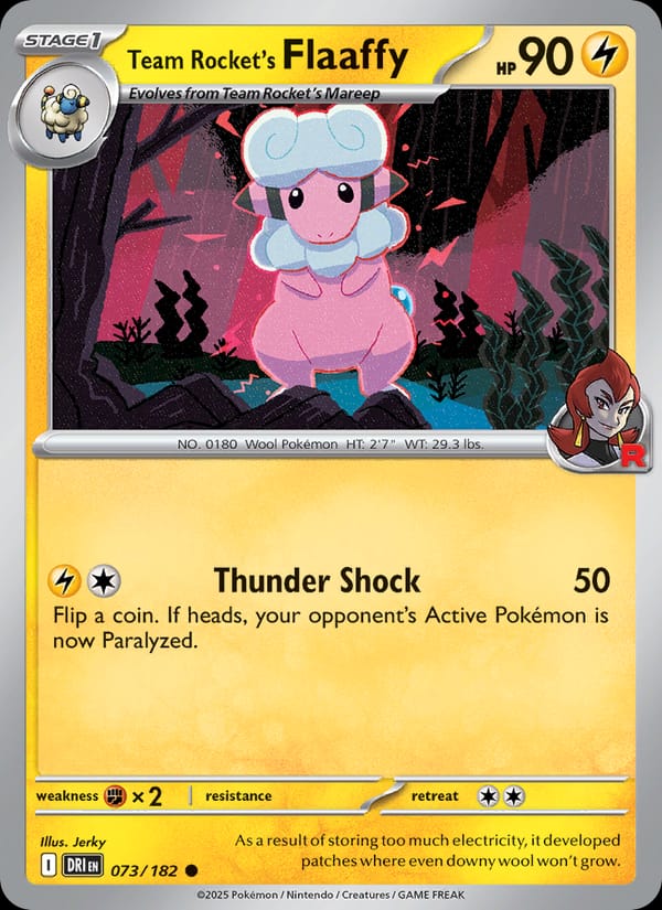 Team Rocket's Flaaffy 073/182 Destined Rivals Pokémon card