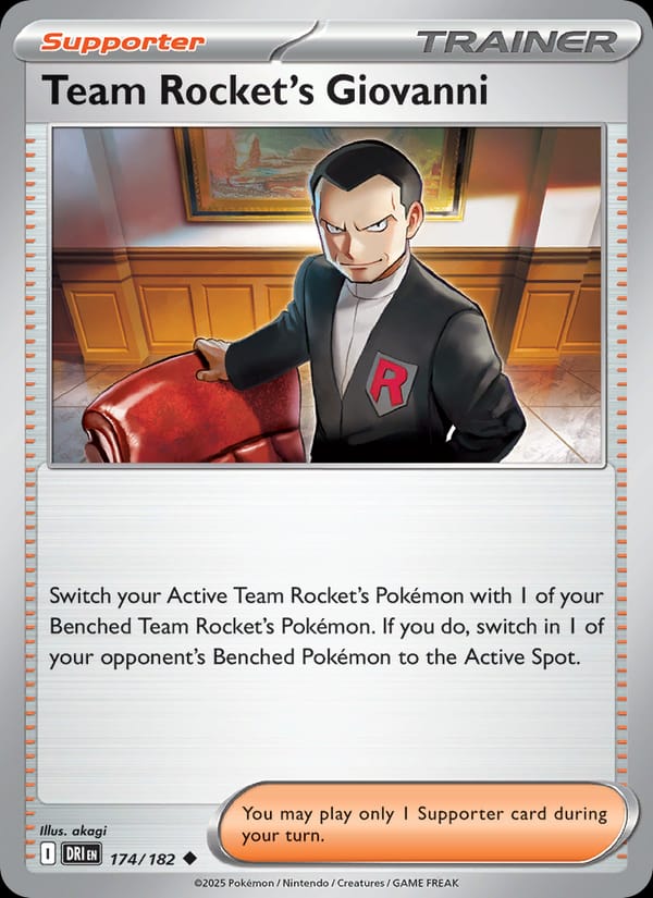 Team Rocket's Giovanni 174/182 Destined Rivals Pokémon card