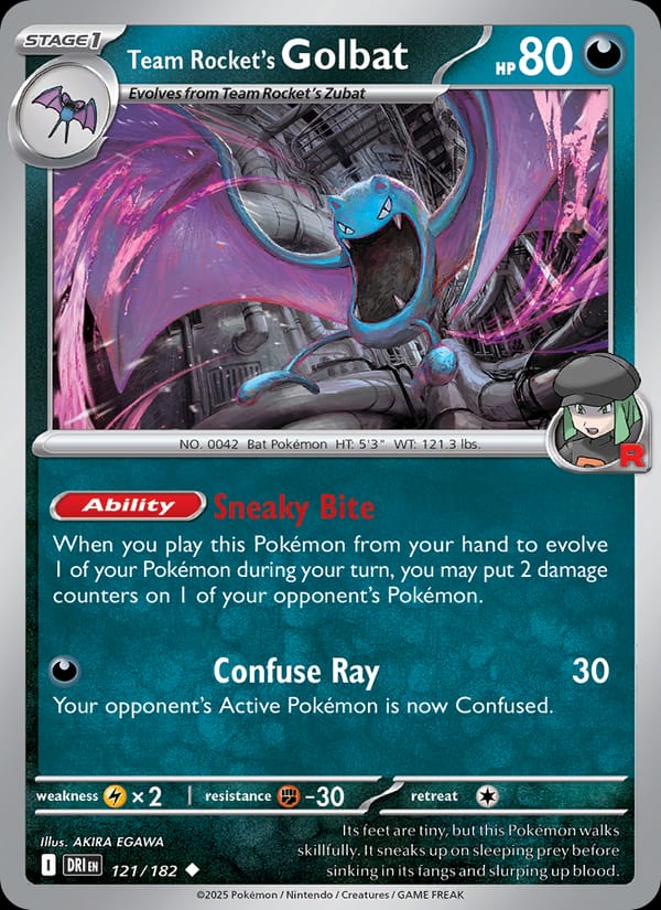 Team Rocket's Golbat 121/182 Destined Rivals Pokémon card