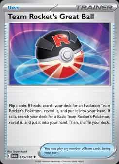 Team Rocket's Great Ball 175/182 Uncommon – Destined Rivals Pokémon card