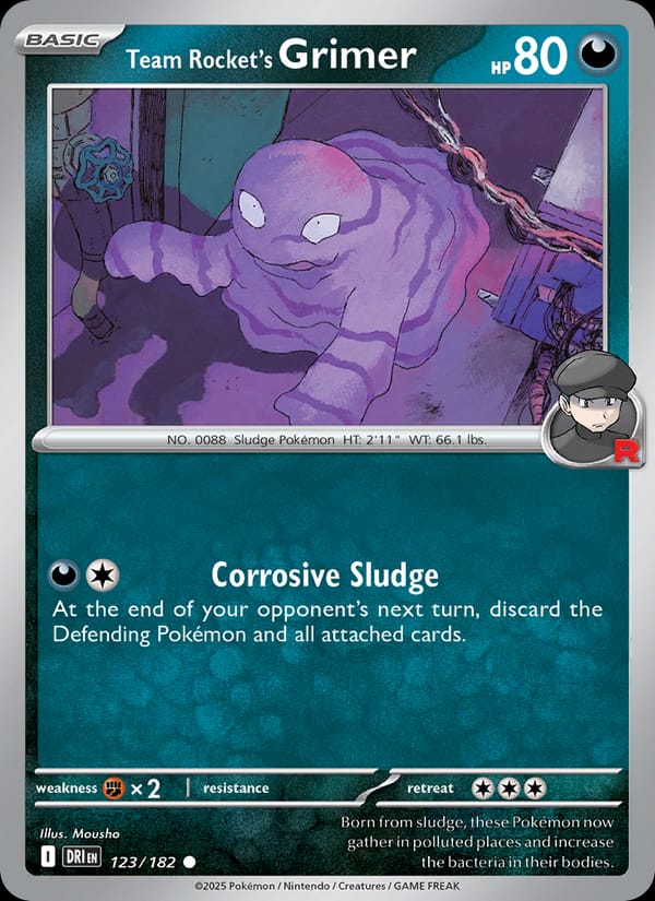 Team Rocket's Grimer 123/182 Destined Rivals Pokémon card