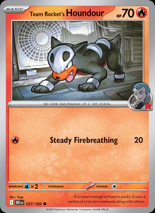 Team Rocket's Houndour 037/182 Destined Rivals Pokémon card