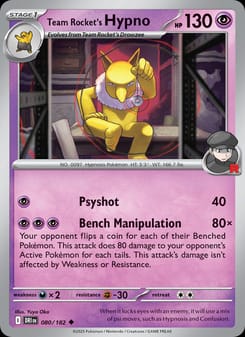 Team Rocket's Hypno 080/182 Uncommon – Destined Rivals Pokémon card