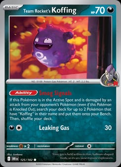 Team Rocket's Koffing 125/182 Common – Destined Rivals Pokémon card