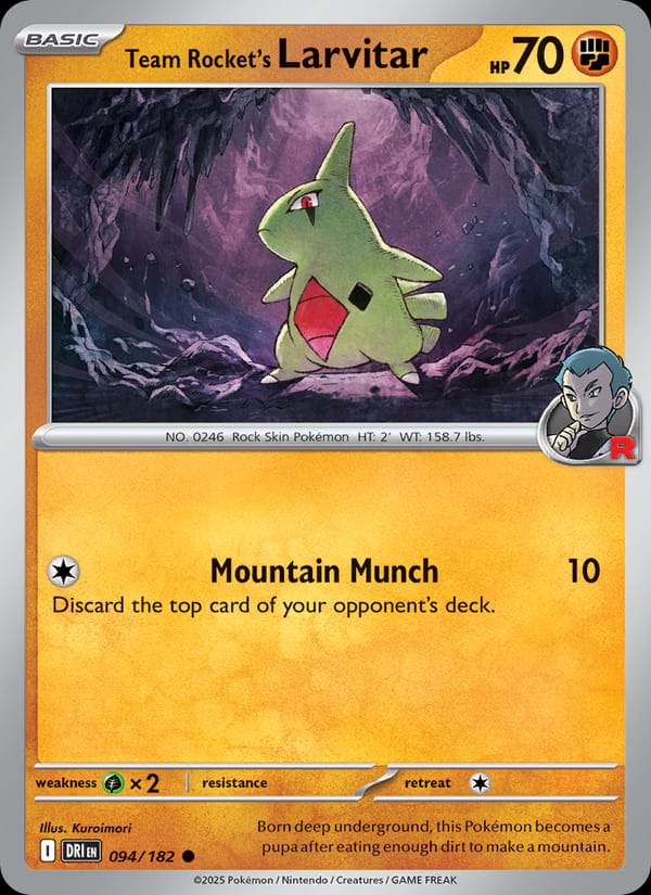 Team Rocket's Larvitar 094/182 Destined Rivals Pokémon card
