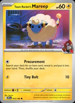 Team Rocket's Mareep 072/182 Common – Destined Rivals Pokémon card