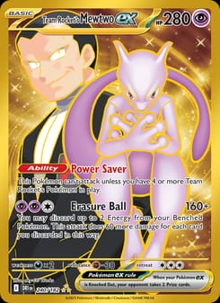 Team Rocket's Mewtwo ex 240/182 Hyper Rare – Destined Rivals Pokémon card