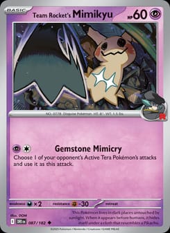 Team Rocket's Mimikyu 087/182 Uncommon – Destined Rivals Pokémon card