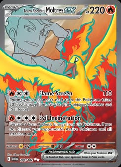 Team Rocket's Moltres ex 208/182 Ultra Rare – Destined Rivals Pokémon card