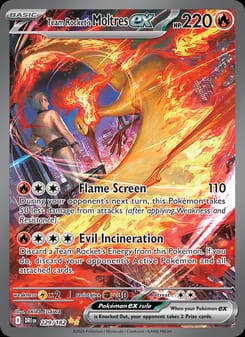 Team Rocket's Moltres ex 229/182 Special Illustration Rare – Destined Rivals Pokémon card
