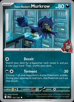 Team Rocket's Murkrow 127/182 Uncommon – Destined Rivals Pokémon card