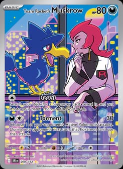 Team Rocket's Murkrow 200/182 Illustration Rare – Destined Rivals Pokémon card