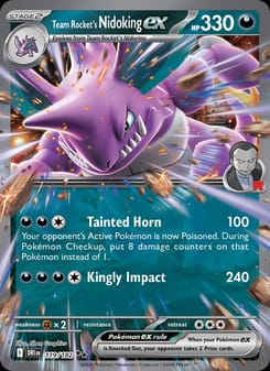 Team Rocket's Nidoking ex 119/182 Double Rare – Destined Rivals Pokémon card