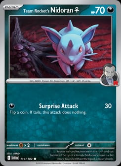 Team Rocket's Nidoran♀ 114/182 Common – Destined Rivals Pokémon card