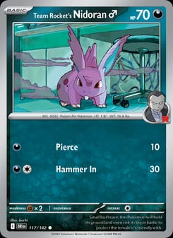 Team Rocket's Nidoran♂ 117/182 Common – Destined Rivals Pokémon card