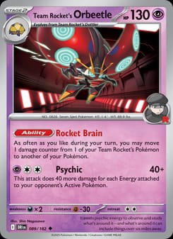 Team Rocket's Orbeetle 089/182 Uncommon – Destined Rivals Pokémon card