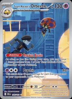 Team Rocket's Orbeetle 198/182 Illustration Rare – Destined Rivals Pokémon card
