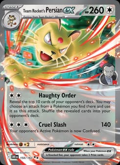 Team Rocket's Persian ex 150/182 Double Rare – Destined Rivals Pokémon card