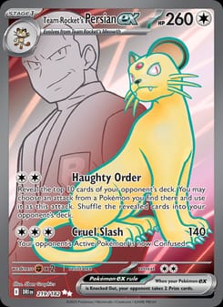 Team Rocket's Persian ex 219/182 Ultra Rare – Destined Rivals Pokémon card