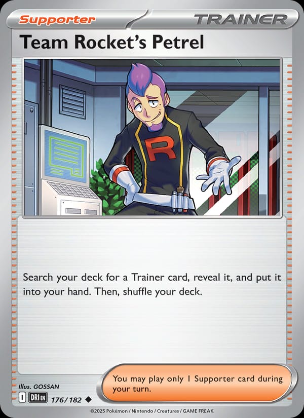 Team Rocket's Petrel 176/182 Destined Rivals Pokémon card