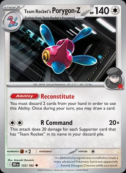 Team Rocket's Porygon-Z 155/182 Uncommon – Destined Rivals Pokémon card
