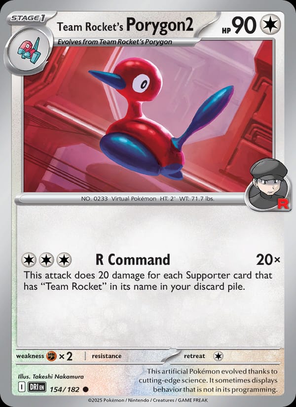 Team Rocket's Porygon2 154/182 Destined Rivals Pokémon card