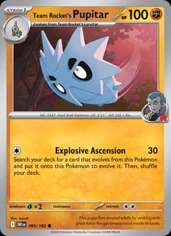 Team Rocket's Pupitar 095/182 Common – Destined Rivals Pokémon card