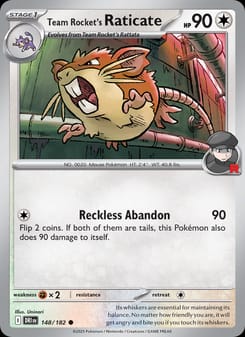 Team Rocket's Raticate 148/182 Common – Destined Rivals Pokémon card