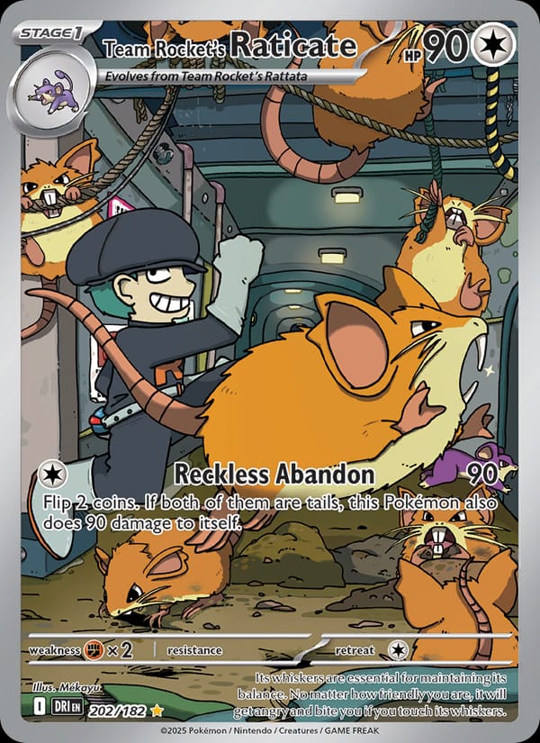 Team Rocket's Raticate 202/182 Destined Rivals Pokémon card