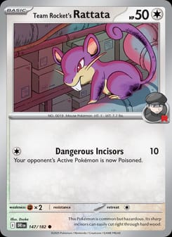 Team Rocket's Rattata 147/182 Common – Destined Rivals Pokémon card