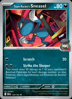 Team Rocket's Sneasel 128/182 Rare – Destined Rivals Pokémon card