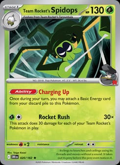 Team Rocket's Spidops 020/182 Rare – Destined Rivals Pokémon card