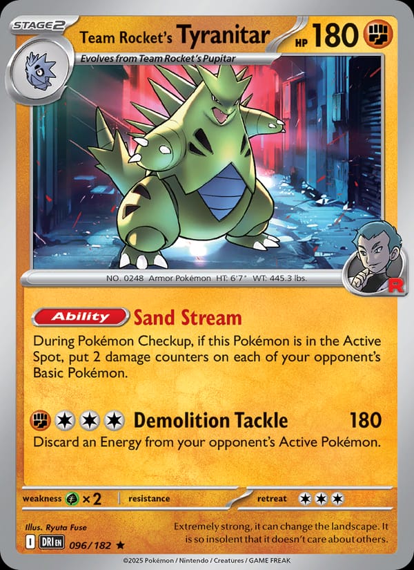 Team Rocket's Tyranitar 096/182 Destined Rivals Pokémon card