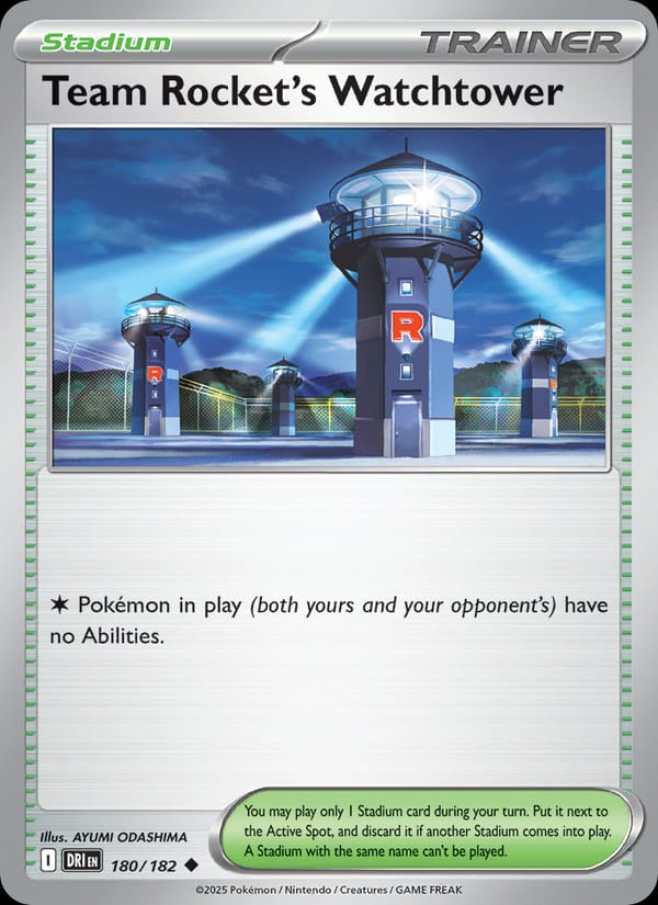 Team Rocket's Watchtower 180/182 Destined Rivals Pokémon card