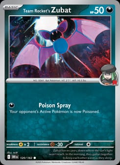 Team Rocket's Zubat 120/182 Common – Destined Rivals Pokémon card