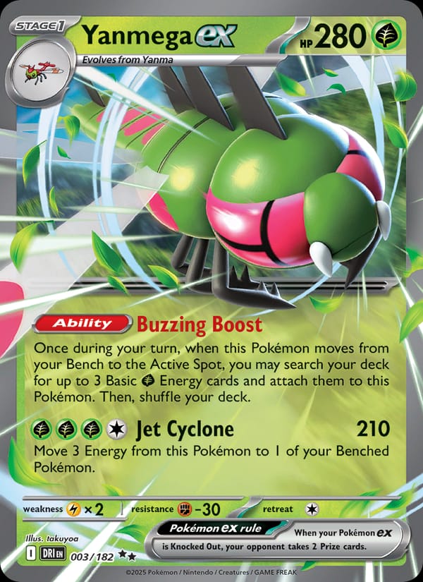 Yanmega ex 003/182 Destined Rivals Pokémon card