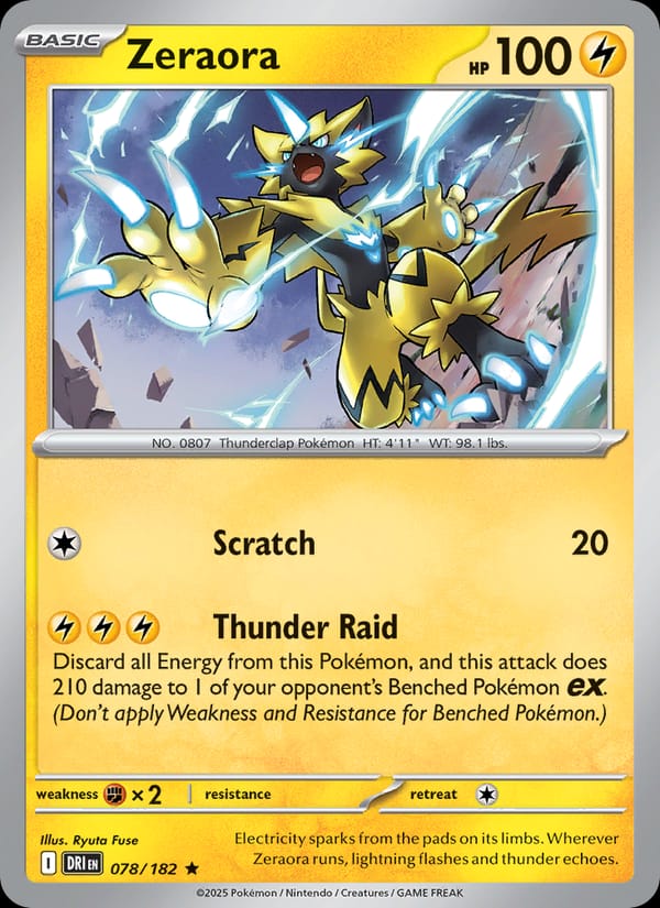 Zeraora 078/182 Destined Rivals Pokémon card
