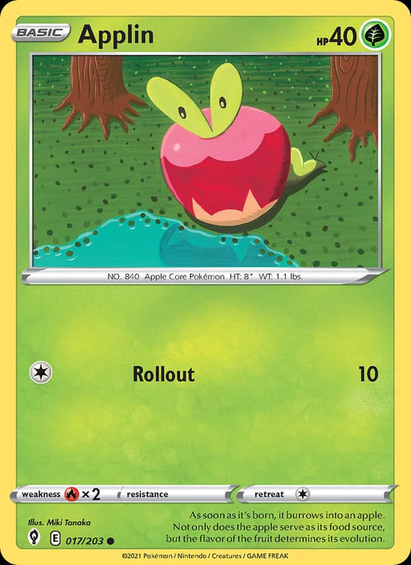 Applin 017/203 Evolving Skies Pokémon card